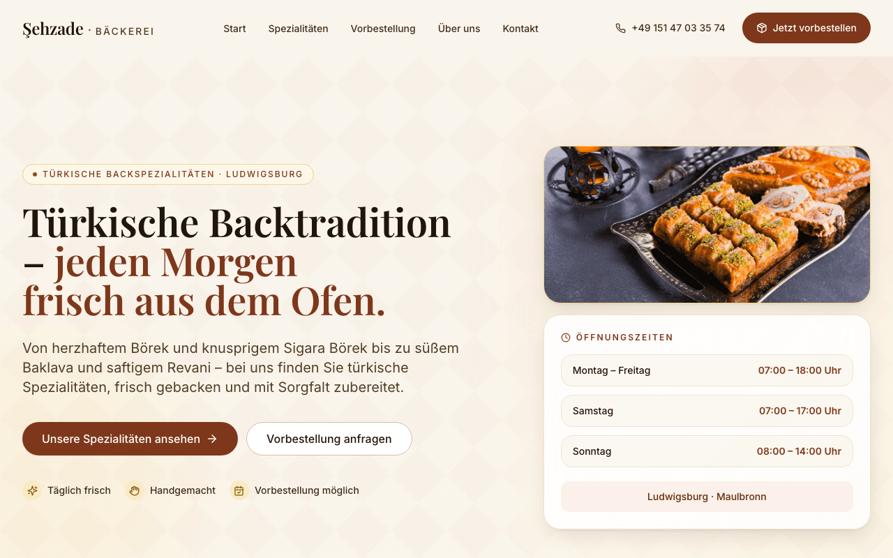 Screenshot von Şehzade Bäckerei